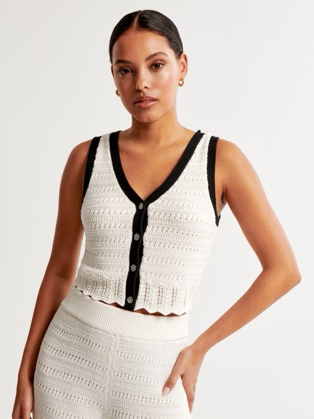 Abercrombie & Fitch Crochet-Style Sweater Vest